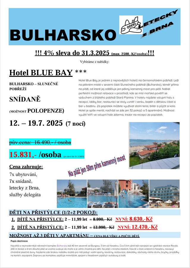 BULHARSKO - BLUE BAY